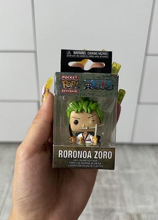 Фигурка-брелок funko pocket pop! one piece — roronoa zoro / коллекционный брелок фанко поп ван пис ророноа зоро самурай