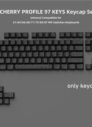 Набір кастомних кейкапів 97 клавіш pbt oem з бічним друком