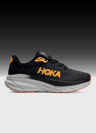 Женские кроссовки hoka challenger art 7 black grey orange