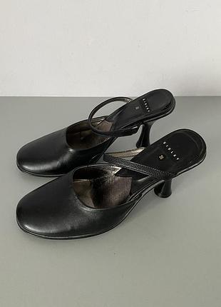 Стильные винтажные туфли слингбеки sisley на узкую ножку