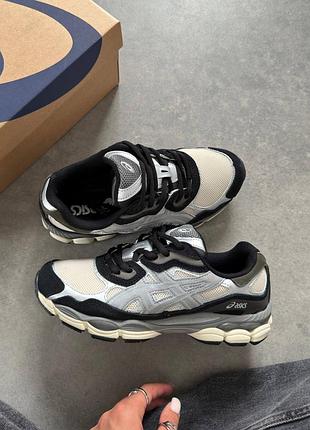 Женские кроссовки asics gel-nyc ivory clay grey ассикс