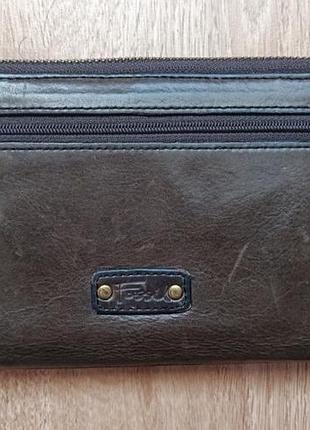 Винтажный кожаный кошелек fossil emory clutch wallet оригинал y2k