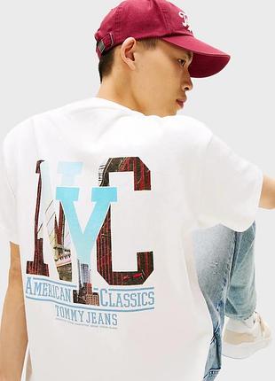 Біла бавовняна футболка tommy jeans розмір l