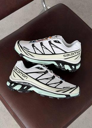 Чоловічі кросівки salomon xt-6 white icy morn саломон білого з чорним та бежевим кольорів