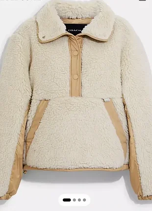 Анорак coach sherpa pull over in recycled polyester тогда плюшевая куртка хс