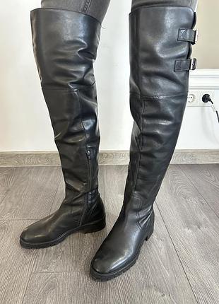 Ботфорти чорні шкіра zara 37 розмір