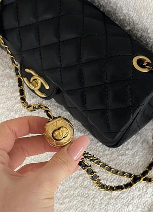 Сумка чорна small classic flap bag 4