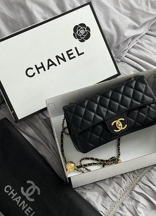 Сумка чорна small classic flap bag 2