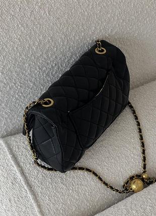 Сумка чорна small classic flap bag 5