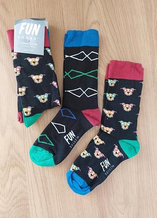 Набір 2 пари високі брендові шкарпетки fun socks розмір 35-37