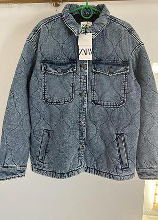 Джинсова утеплена куртка zara