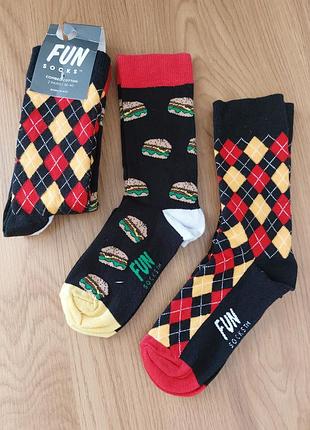 Набір 2 пари високі брендові шкарпетки fun socks розмір 35-38