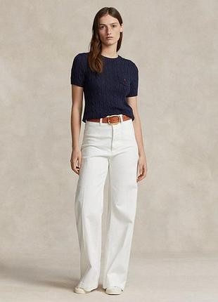 Женский хлопковый джемпер с коротким рукавом polo ralph lauren