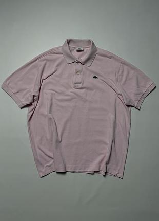 Розовое поло lacoste классическое мужское оригинал размер 7 xl 100% хлопок