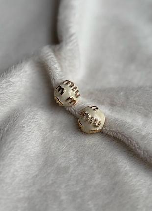 Стильні сережки  в стилі miu miu