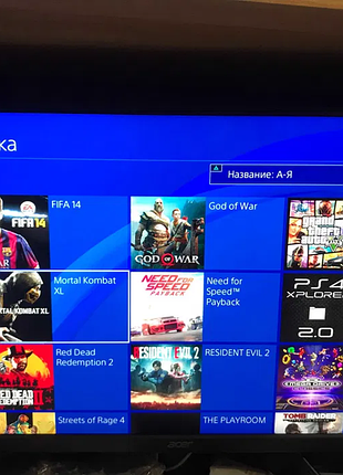 Sony playstation 4 2 джойстика куча игр прошита  (gta5, mortal kombat, god of war)