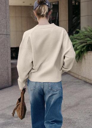 Бежевий светр zara 3