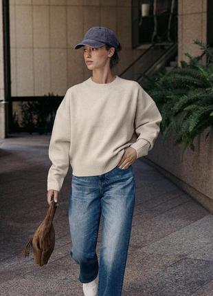 Бежевий светр zara 2