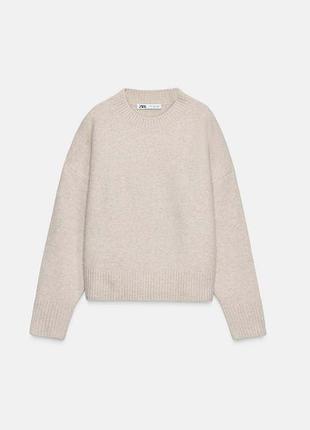 Бежевий светр zara 5