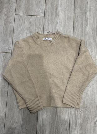 Бежевий светр zara 6
