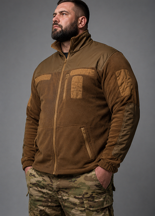 Флісова кофта койот з накладками military, батальна