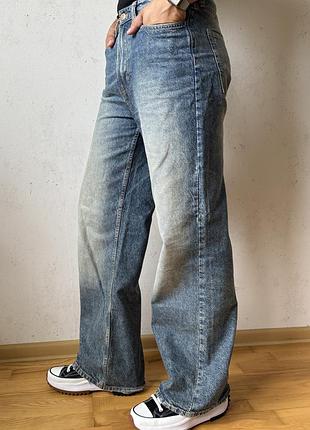 Широкі джинси washed denim 2