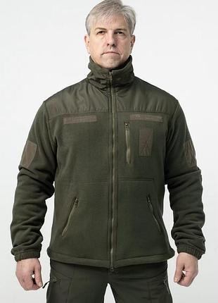 Флисовое кофта масло с накладками military, великан