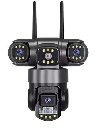 Уличная поворотная wi-fi ip-камера видеонаблюдения evkvo sc28 v380 pro | 3 линзы | 16mp