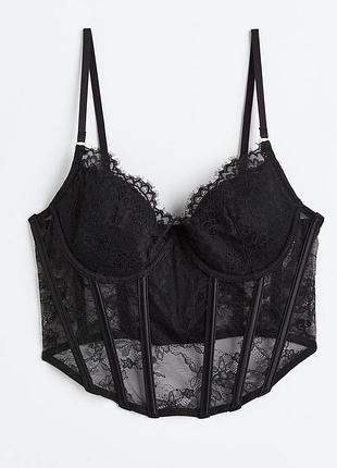 Корсет мереживний чорного кольору h&m