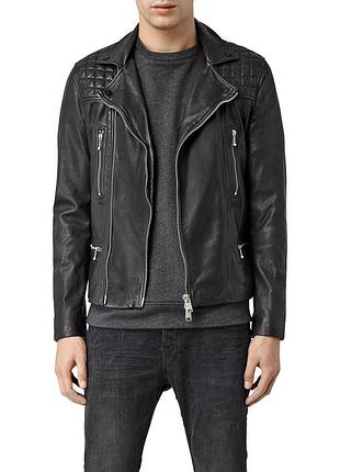 Allsaints rowley leather biker jacket чоловіча шкіряна байкерська куртка косуха
