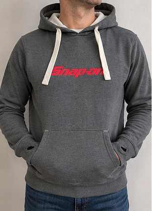 Мужское худи snap-on серое с капюшоном, размер s