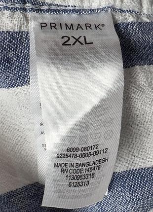 Сорочка чоловіча primark синя 2xl льон (linen blend) 5