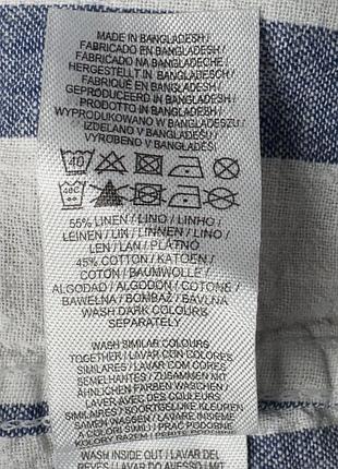 Сорочка чоловіча primark синя 2xl льон (linen blend) 6