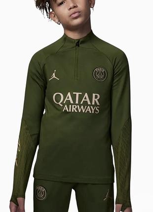 Спортивна кофта ) nike psg x jordan 23/24 strike fourth (модель з емблемою paris saint-germain, логотипом jordan jumpman та спонсором qatar airways)