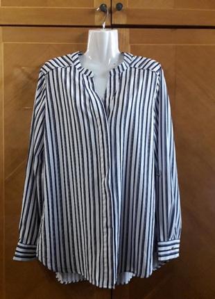 Peacocks р. 16 стильна блуза сорочка в смужку