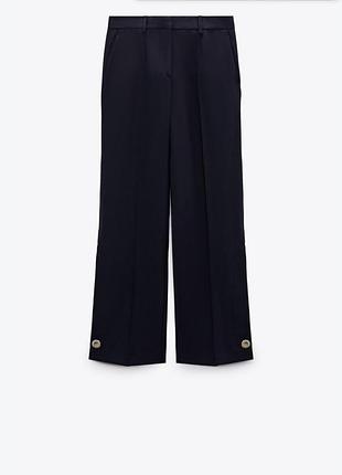 Брюки жіночі zara s 44р , сині, стрілки, поліестер з віскозою