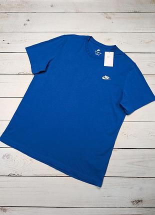 Мужская синяя коттоновая футболка nike tee оригинал найк размер xl