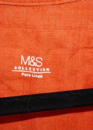 Помаранчева лляна сорочка marks&amp;spenser 4