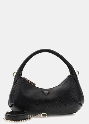 Оригинальная небольшая сумка-хобо черная guess gilda hobo bag