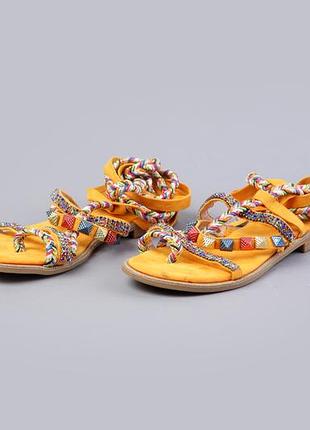 Босоніжки styleloop з зав'язками та стразами 36 помаранчевий (1689936)