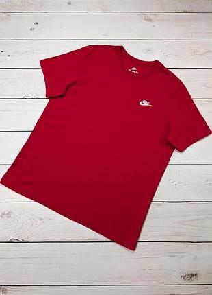 Мужская красная коттоновая футболка nike tee оригинал найк размер xl