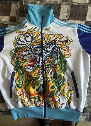 Ed hardy christian audigier y2k track jacket tiger flam