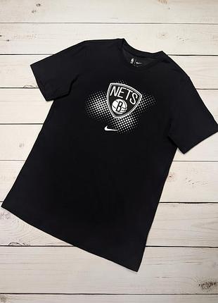 Чоловіча чорна футболка nike nba brooklyn nets dri-fit essential оригінал найк