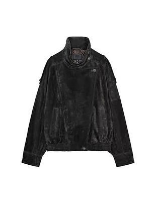 Жіноча куртка бомбер з еко шкіри zara