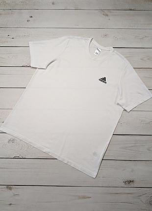Мужская белая коттоновая футболка adidas адидас оригинал