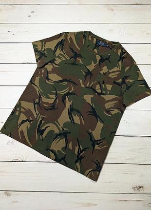 Мужская коттоновая футболка polo ralph lauren camo оригинал камуфляжная футболка поло ральф лорен