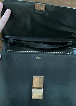 Темно зелена сумка céline 3