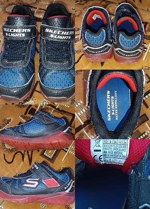 Детские кроссовки skechers из популярной светящейся серии s-lights (а именно модель illumi-brights tuff track,