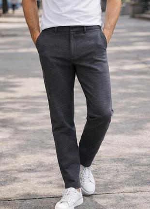 Брюки чінос next tailoring w34 штани темно графітового кольору