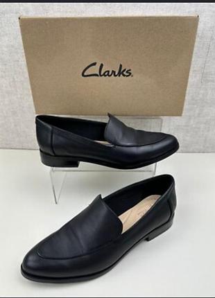 Туфли женские clarks 🧡40/41 лоферы кожаные черные туфли жеэнские кожаные туфлы слипперы